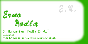 erno modla business card